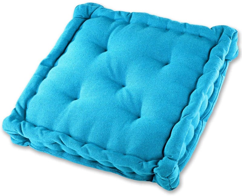 ATOOTFUSION Cotton Square 4 Inch Thick Lightweight Cushion for Table Stool Back Seat Cushion Yoga Chair Pad for Indoor/Outdoor Home Office Garden Décor (40X40X8 CM) 01 Count (Sky Blue) - Image 1