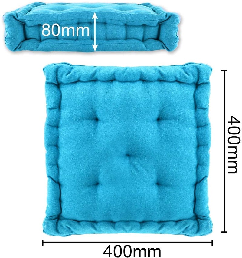 ATOOTFUSION Cotton Square 4 Inch Thick Lightweight Cushion for Table Stool Back Seat Cushion Yoga Chair Pad for Indoor/Outdoor Home Office Garden Décor (40X40X8 CM) 01 Count (Sky Blue) - Image 2