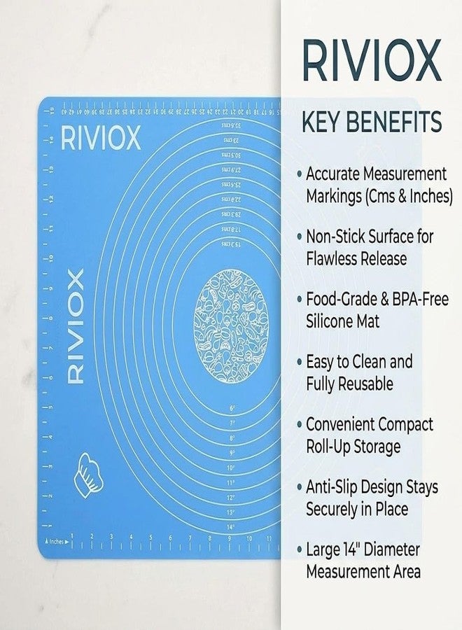 RIVIOX Reusable Silicone Kneading Bag & Anti-Slip Baking Mat Set | Food-Grade Silicone Kitchen Tools for Mess-Free Flour Mixing & Rolling - Image 5