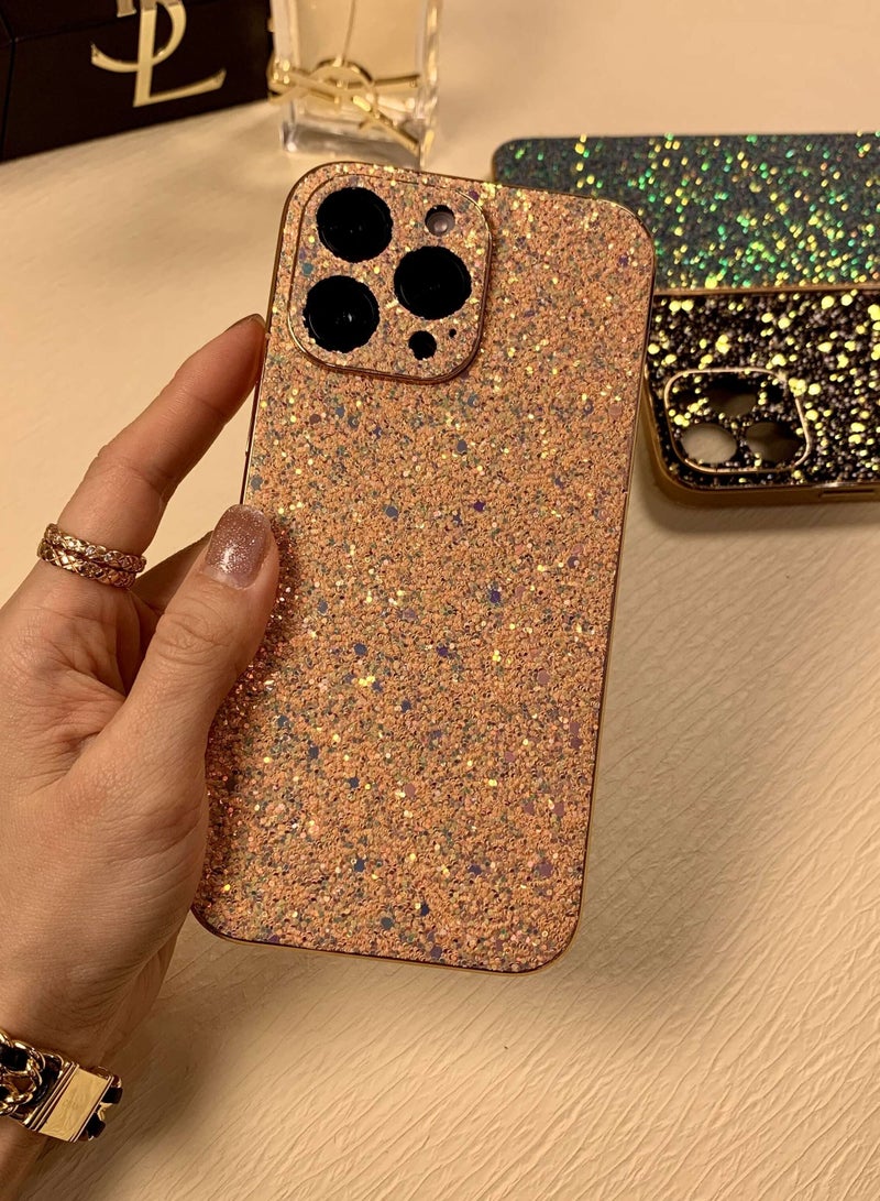 Suteni Sequin Electroplated Soft Edge Back Cover Phone Case for iPhone
