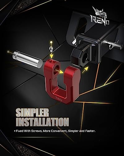 Reno حلقة شاكلة D من رينو 3/4"، قوة كسر 68,000 رطل مع دبوس 7/8" للاستخدام العالمي مع حزام السحب ونش للسيارات الرباعية الدفع ATV UTV SUV لاستعادة السحب (ألمنيوم، عبوة 2، أحمر) - Image 4