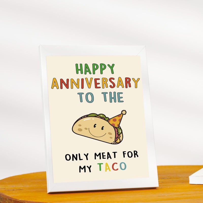 OJsensai Cute Anniversary Taco Gifts for Men Him, Cool Aday Card for Husband Boyfriend Fiance, Happy Wedding Anniversary from Wife Girlfriend Fiancee - Image 4