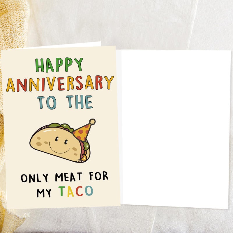 OJsensai Cute Anniversary Taco Gifts for Men Him, Cool Aday Card for Husband Boyfriend Fiance, Happy Wedding Anniversary from Wife Girlfriend Fiancee - Image 3