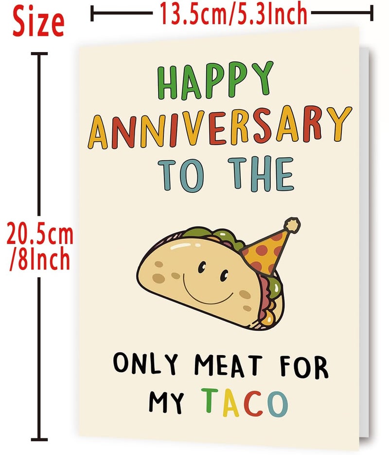 OJsensai Cute Anniversary Taco Gifts for Men Him, Cool Aday Card for Husband Boyfriend Fiance, Happy Wedding Anniversary from Wife Girlfriend Fiancee - Image 2