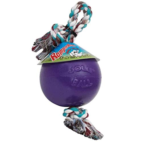 Jolly Pets RompnRoll Rope and Ball Dog Toy 8 InchesLarge Purple Large Breeds - Image 1
