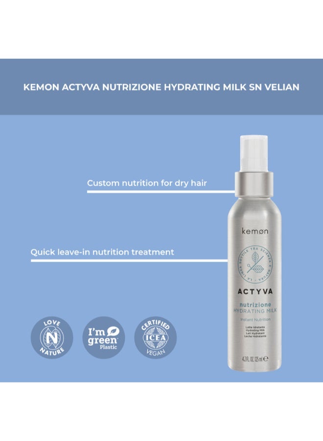 Kemon Actyva Nutrizione Hydrating Milk SN Velian 125ml- for Dry Hair - Image 3
