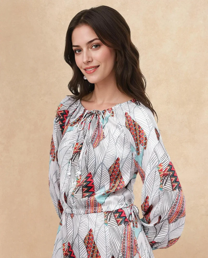 Rareism Women's Tropical Print Maxi Dress
