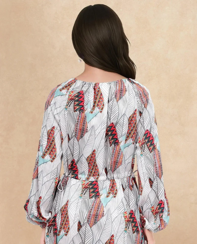 Rareism Women's Tropical Print Maxi Dress