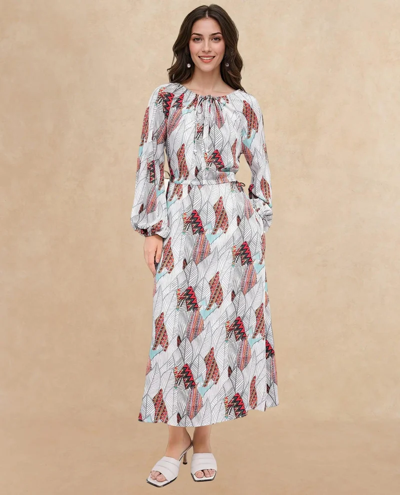 ريريزم Women's Tropical Print Maxi Dress