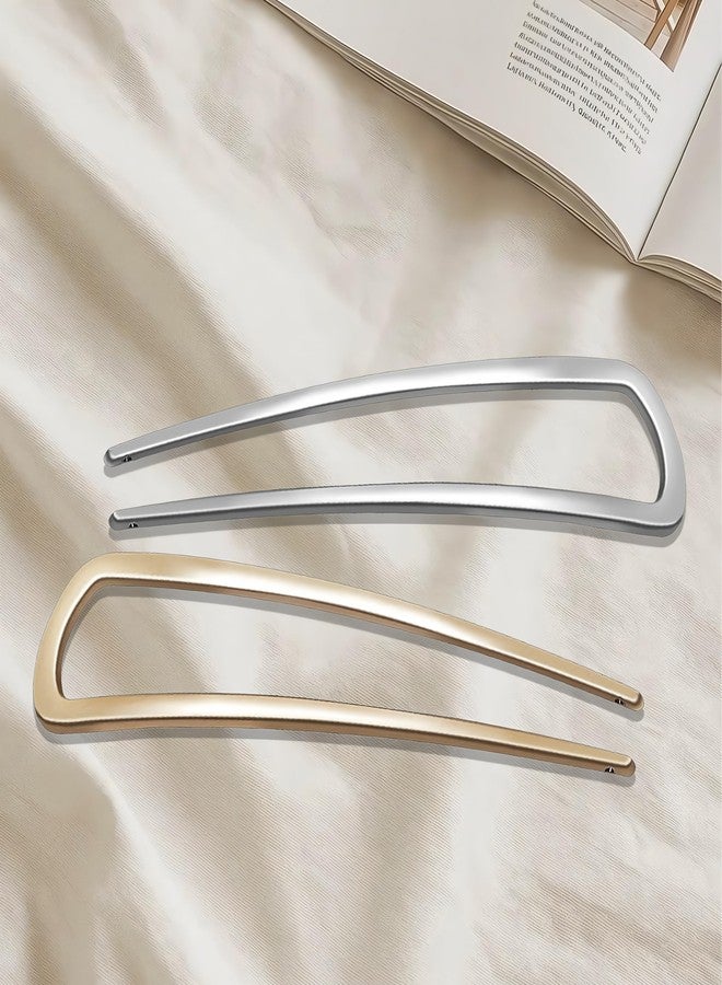 BADAO French Hair Pins for Women,2 PCS French Pin,French Hair Forks,Metal U-Shape Updo Hair Clips for Thin Thick Hairs Elegant Vintage Hairstyle Accessories for Buns&French Twist Hairs Sticks Chignon - Image 3