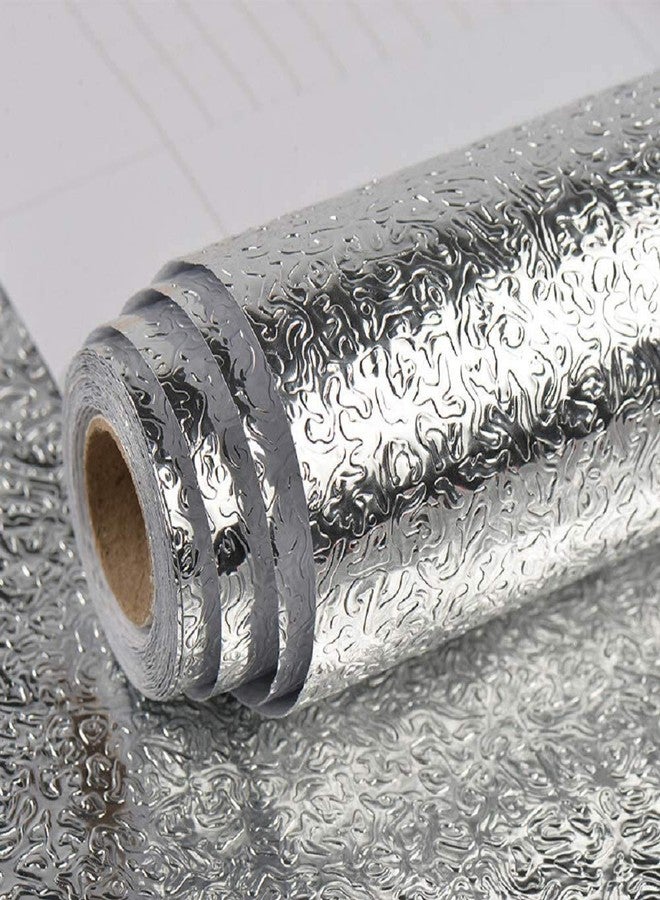 Luxafare Fresh Kitchen Oil-Proof Aluminum Foil Sticker Wall Desk Floor Waterproof DIY Home Furniture Decorate Foil Style Wallpaper (2m) - Image 1