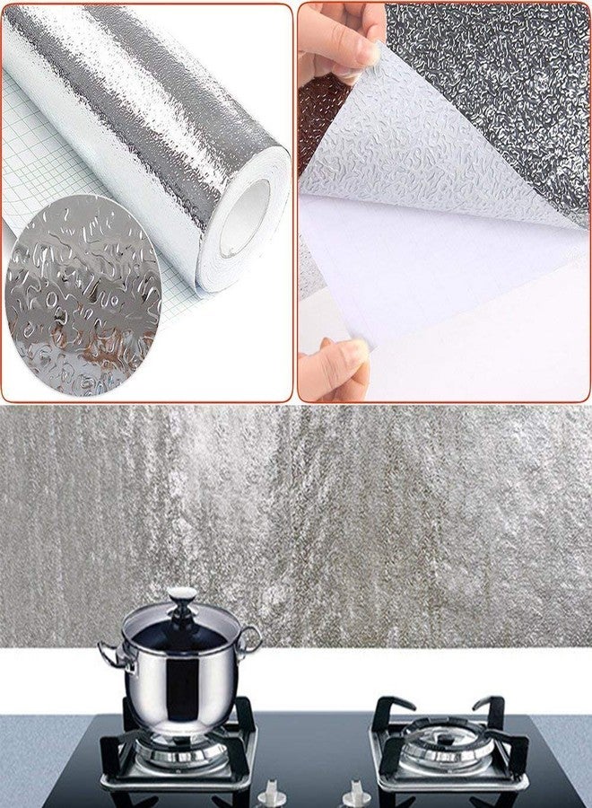 Luxafare Fresh Kitchen Oil-Proof Aluminum Foil Sticker Wall Desk Floor Waterproof DIY Home Furniture Decorate Foil Style Wallpaper (2m) - Image 2