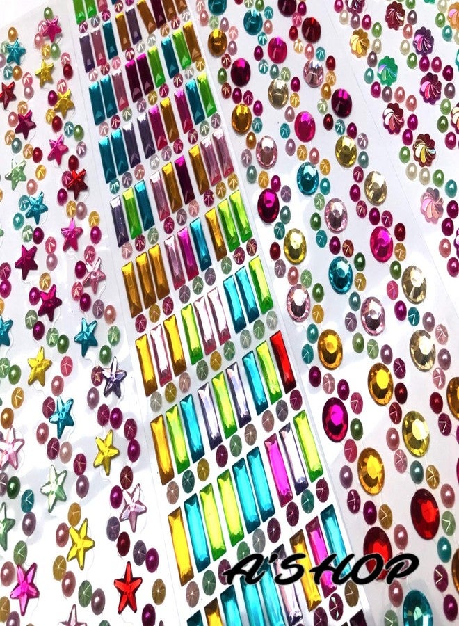 A'SHOP Colorful Dimensional & Pearl Stone Stickers for Kids Craft (Set of 4) - Image 2