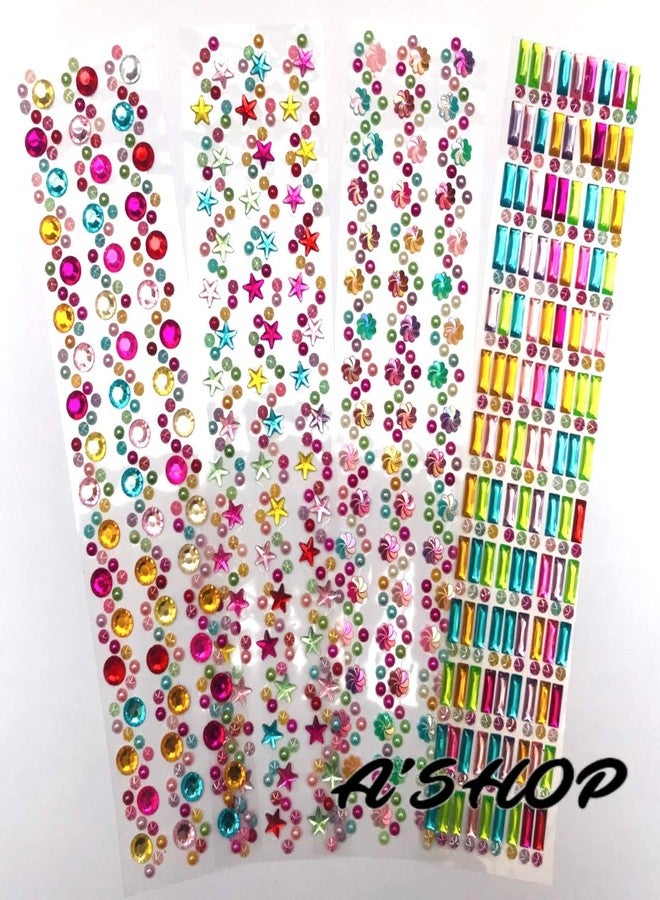 A'SHOP Colorful Dimensional & Pearl Stone Stickers for Kids Craft (Set of 4) - Image 4