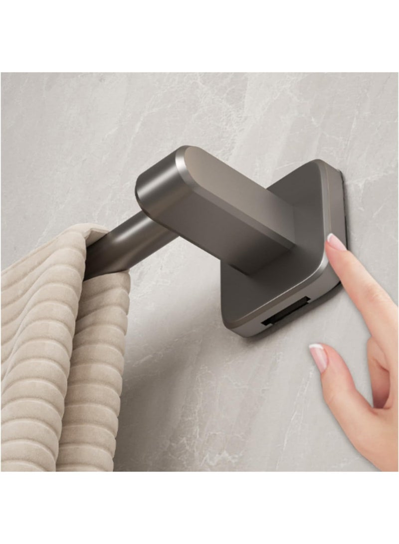 2 Pack Bath Towel Bar, 30cm/40cm Adhesive Holder Rods, Wall Mounted Hangers, Slipper Shoe Rack for Bathroom - Accessories - Image 5
