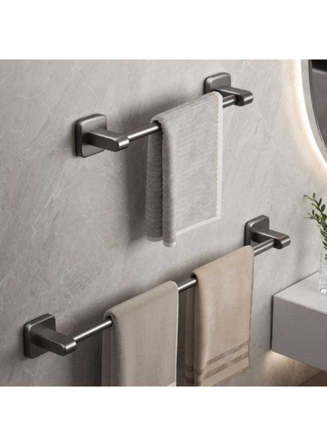 2 Pack Bath Towel Bar, 30cm/40cm Adhesive Holder Rods, Wall Mounted Hangers, Slipper Shoe Rack for Bathroom - Accessories - Image 1