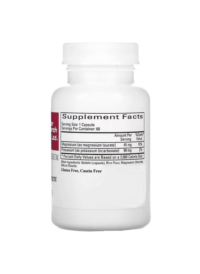 Cardiovascular Research Magnesiumpotassium Taurate 120 Capsules Patent Pending Magnesium Taurate Now With Potassium Taurate Two Bottle Bundle 120 Capsules  - Image 3