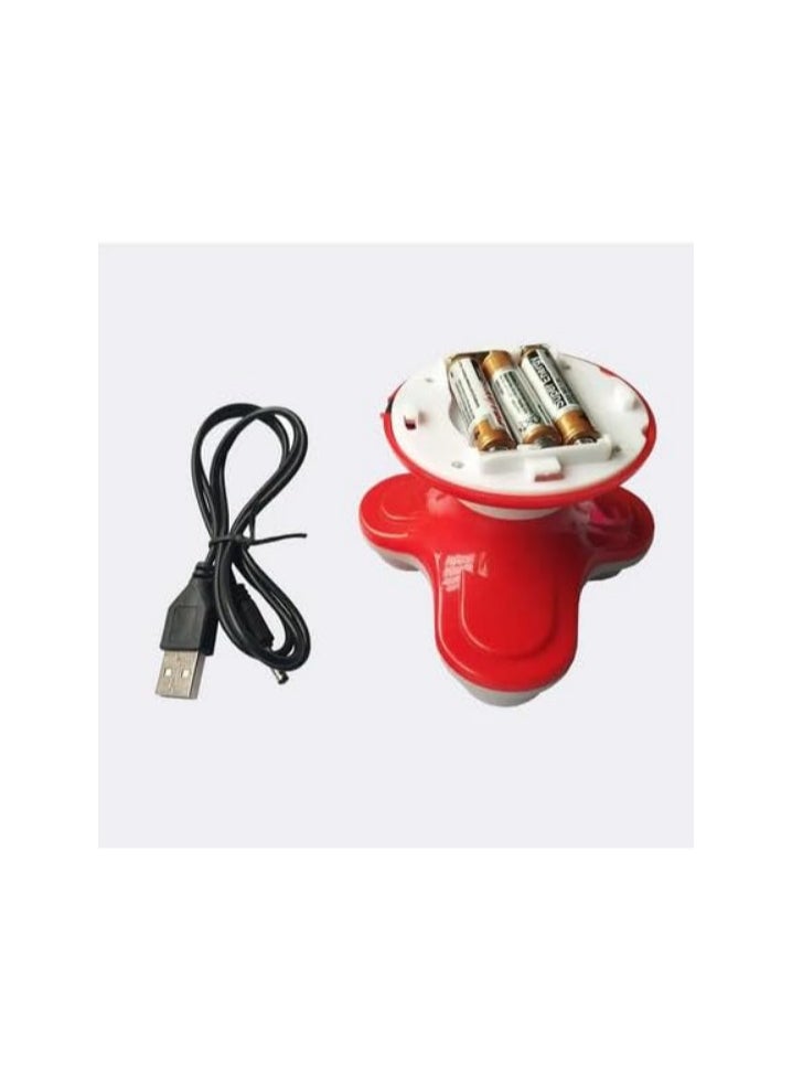 Generic - Electric Handheld Massager with Triple Power Rotating Vibration, Battery or USB Powered, Multicolor - Image 1