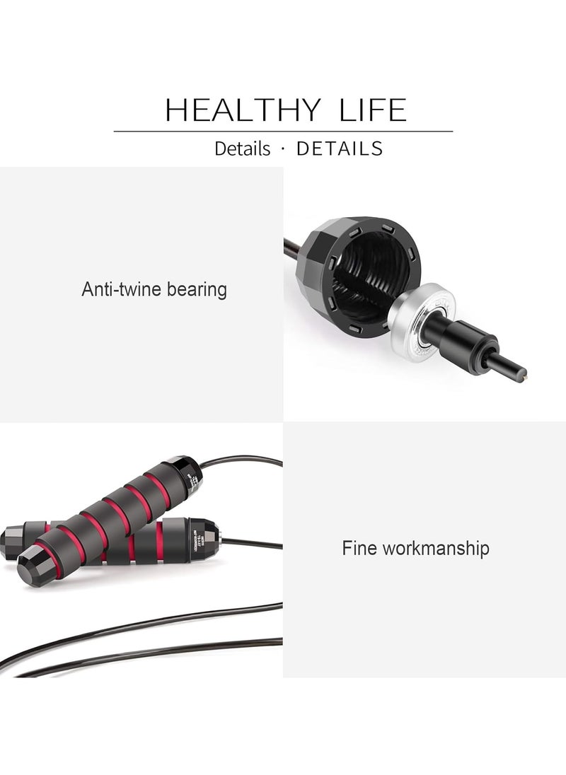 Halamine - Adjustable Speed Heavy Weighted Steel Wire Exercise Skipping Jump Rope|Heavy Skipping Rope PVC Weighted Speed Exercise Jump Rope Breathing Handle 360 Degree rotation - Image 1