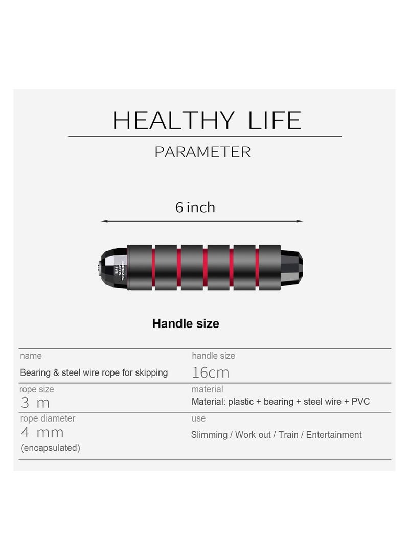 Halamine - Adjustable Speed Heavy Weighted Steel Wire Exercise Skipping Jump Rope|Heavy Skipping Rope PVC Weighted Speed Exercise Jump Rope Breathing Handle 360 Degree rotation - Image 1