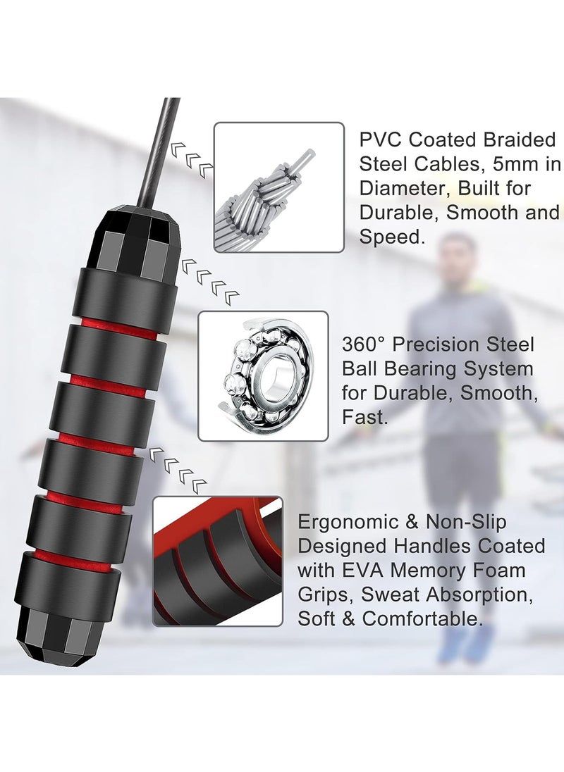 Halamine - Adjustable Speed Heavy Weighted Steel Wire Exercise Skipping Jump Rope|Heavy Skipping Rope PVC Weighted Speed Exercise Jump Rope Breathing Handle 360 Degree rotation - Image 1