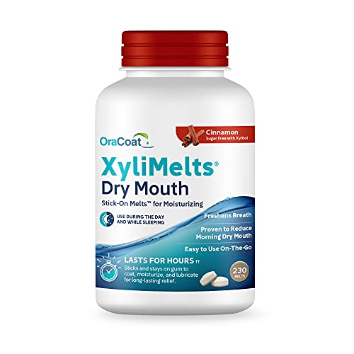 Oracoat XyliMelts for Dry Mouth Night Time or Day Moisturizing Dry Mouth Adhering Discs Sugar Free with Xylitol 230 Count Cinnamon 8Hour Relief - Image 2