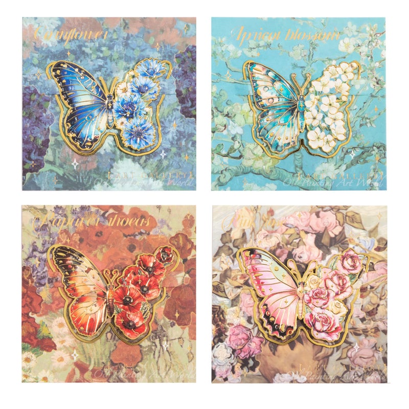 PAGEMORE 4 PCS Metal Butterfly Bookmarks, Golden Clips Bookmark Monet Oil Painting Theme Book Mark Bookmarks for Book Lovers Women Teens Writers Readers Children - Image 5