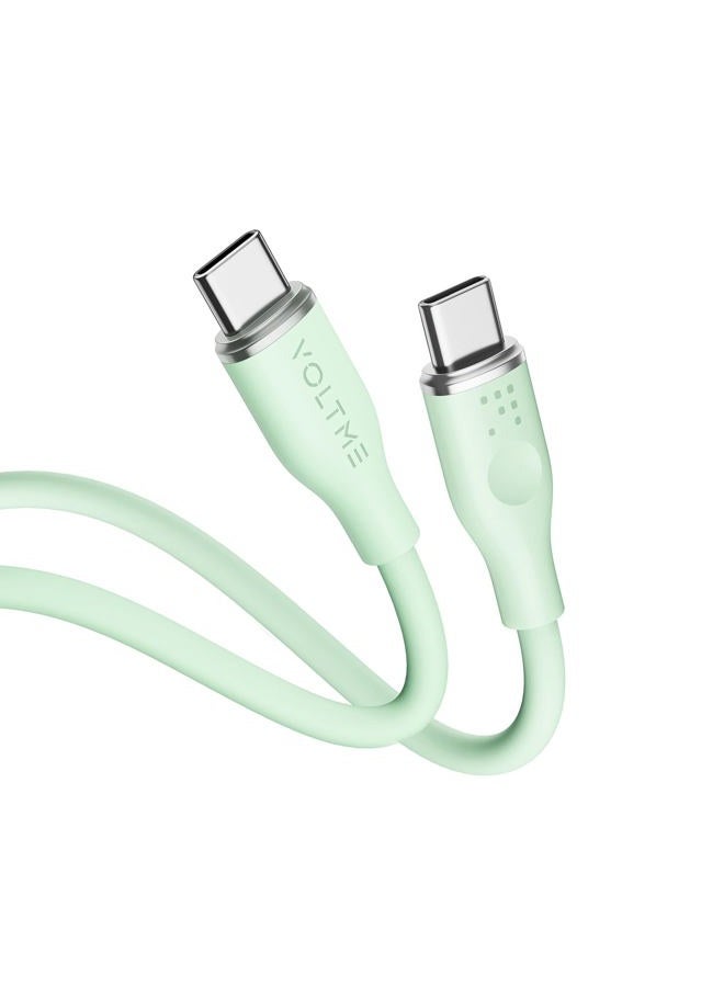 VOLTME USB C Cable, 60W USB C to USB C Cable 3.3ft, USB 2.0 Type C Charging Cable Fast Charge Cord for MacBook Pro 2020, iPad Pro 2020, iPad Air 4/5, MacBook Air 2020, Galaxy S21, Switch (Green) - Image 1