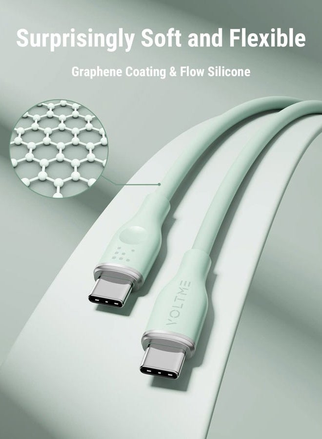 VOLTME USB C Cable, 60W USB C to USB C Cable 3.3ft, USB 2.0 Type C Charging Cable Fast Charge Cord for MacBook Pro 2020, iPad Pro 2020, iPad Air 4/5, MacBook Air 2020, Galaxy S21, Switch (Green) - Image 2