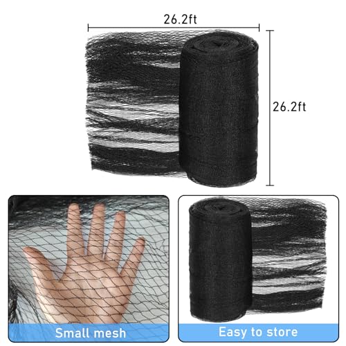 Hlimior 24 Feet Round Leaf Net Cover for Above Ground Pool, Winter Cover Mesh Cover with 16 Pcs Large Metal Clips，Pool Safety Net Fits 24FT Above Ground Pools, Keeps Leaves Out of Your Pool （Black） - Image 3