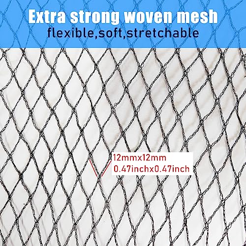 Hlimior 24 Feet Round Leaf Net Cover for Above Ground Pool, Winter Cover Mesh Cover with 16 Pcs Large Metal Clips，Pool Safety Net Fits 24FT Above Ground Pools, Keeps Leaves Out of Your Pool （Black） - Image 4