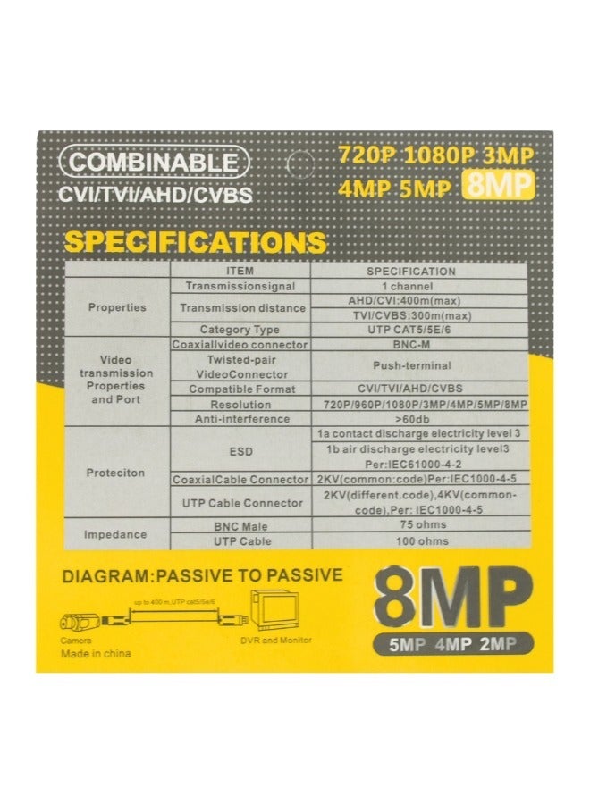 XLT 8MP Video Balun for Security Camera System - Image 5