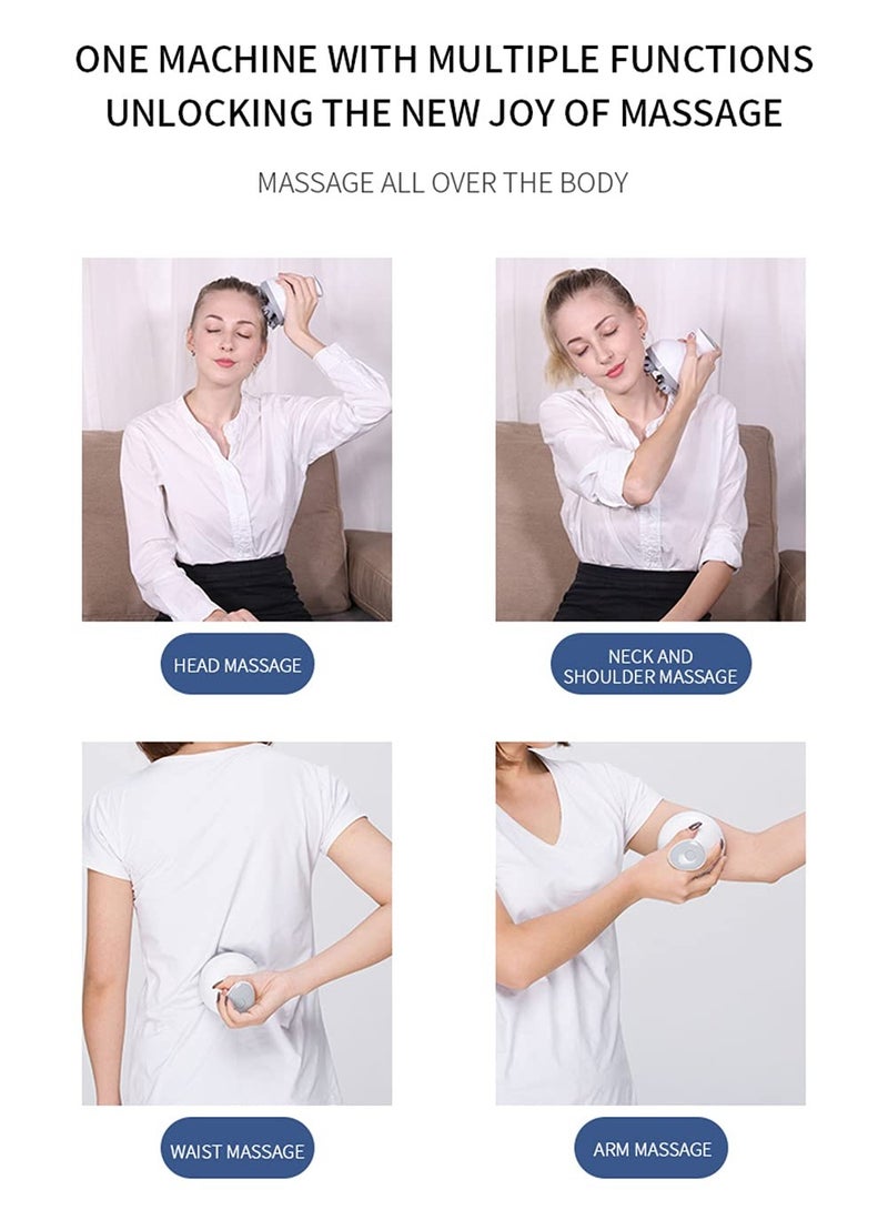 Electric Scalp Massager, With 4 Kneading Massage Heads Portable Handheld Hair Massager, Portable Rechargeable Head Massager, Promote Hair Growth, Pressure Release - Image 2