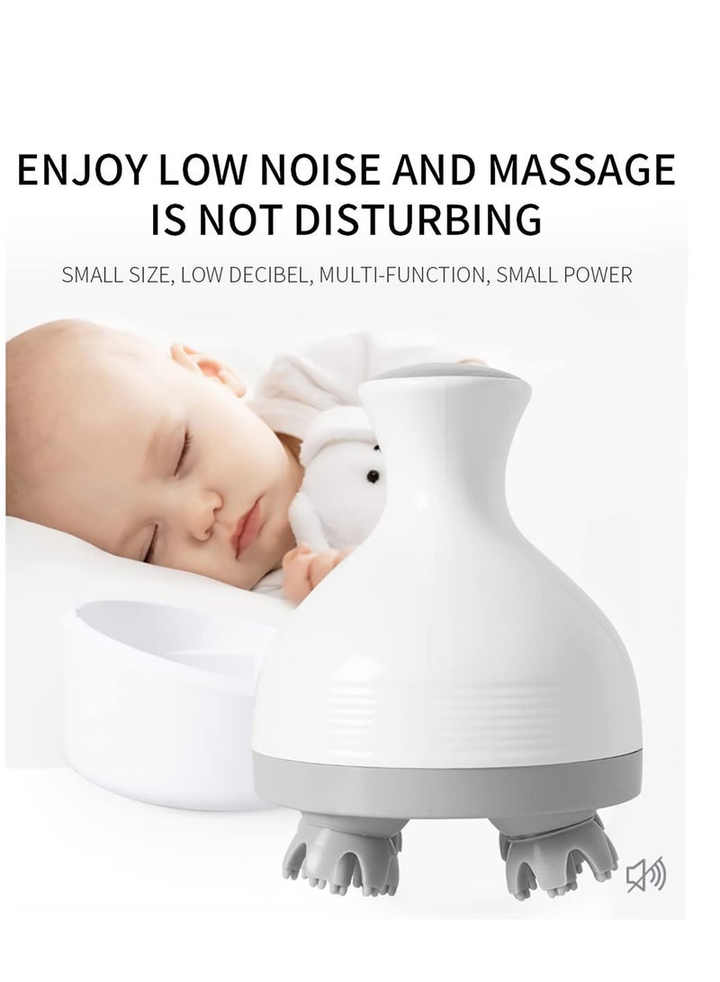 Electric Scalp Massager, With 4 Kneading Massage Heads Portable Handheld Hair Massager, Portable Rechargeable Head Massager, Promote Hair Growth, Pressure Release - Image 3