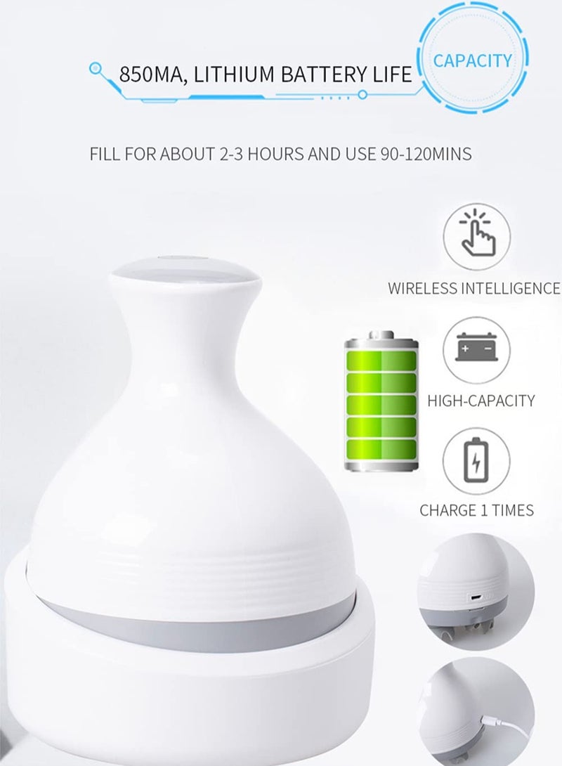 Electric Scalp Massager, With 4 Kneading Massage Heads Portable Handheld Hair Massager, Portable Rechargeable Head Massager, Promote Hair Growth, Pressure Release - Image 5