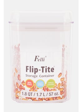 Felli Flip Tite Storage Container 1700 ml, White/Transparent  - Image 1
