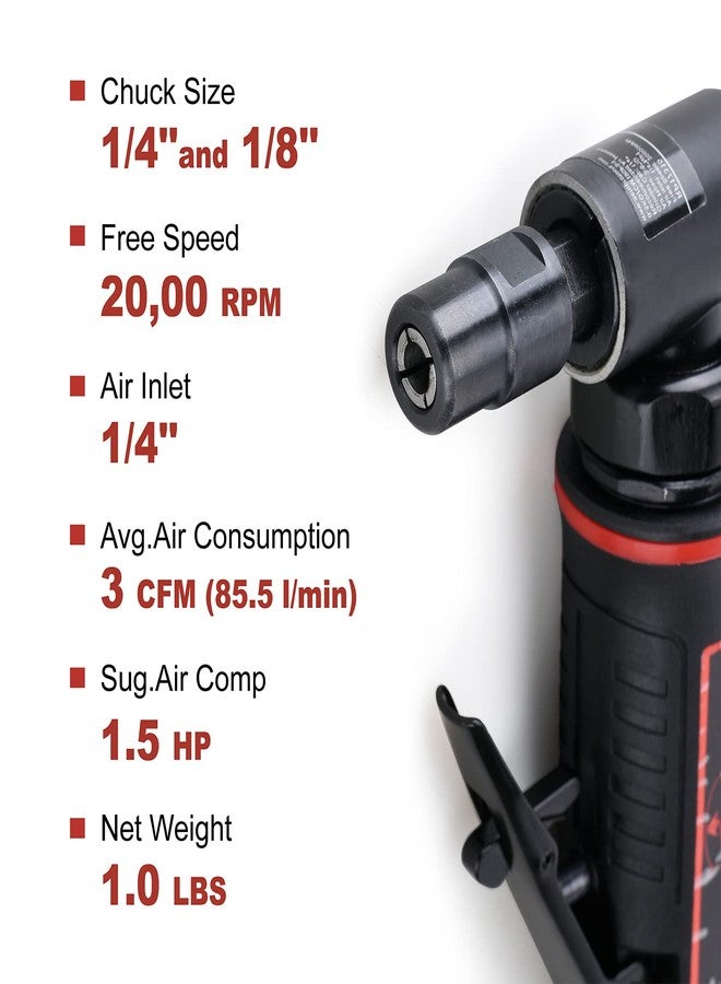 AEROPRO TOOLS 1/4-Inch Angle Pistol Grip Air Angle Die Grinder AP17315 with 1/4 collect, 20000 RPM - Image 3