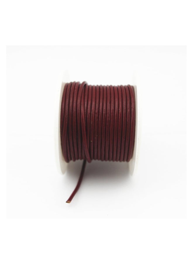 Queen Soft Round Genuine Leather Cord for Jewelry (Wine 2mm 10yards) - Image 2