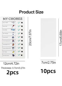 erorex 2 Pieces Chore Chart For Kids 4.7X7.9 Inch Detachable Message Board Portable Chore Chart Memo Plastic Board With 10 Replacement Cardstocks To Do List For Home Routine Planning  - Image 2