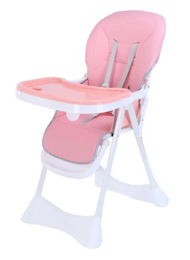 فول جوي كرسي طعام للأطفال باللون الوردي قابل للطي ومتعدد الوظائف يوفر لطفلك راحة وأمان أثناء تناول الطعام. تصميم مريح وعملي يتيح لك تعديل الارتفاع والميل لضمان أفضل تجربة طعام لصغيرك - Image 1