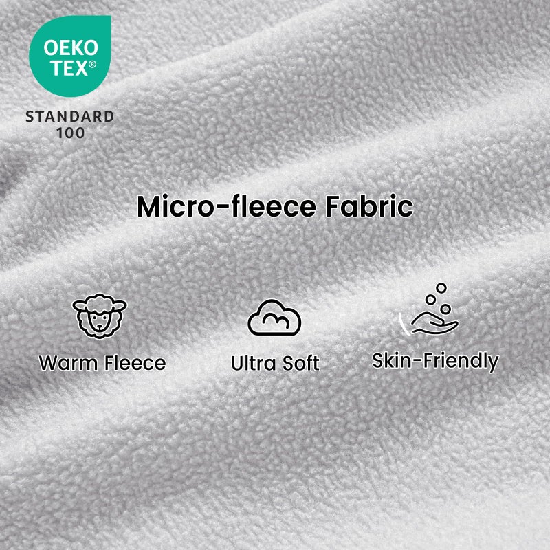 PHF Warm Micro-Fleece Baby Sleep Sack 12-18 Months, Soft Baby Wearable Blanket, 2-Way Zipper Sleeping Bags, 2 Pack Comfy Sleeping Sack for Infant Newborn Boys, Large Size, White&Grey - Image 3