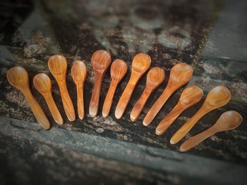 SYSI HOME Wooden Mini Spoons for Spice Jars – Set of 12 (6 Spoons 4'' and 6 Spoons 5'') | Small Condiment Spoons for Sugar, Tea, Coffee, Honey, Jam, Mustard, Pickle, Ice Cream & Milk Powder - Image 3