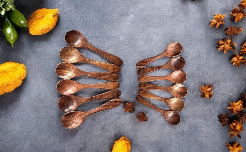 SYSI HOME Wooden Mini Spoons for Spice Jars – Set of 12 (6 Spoons 4'' and 6 Spoons 5'') | Small Condiment Spoons for Sugar, Tea, Coffee, Honey, Jam, Mustard, Pickle, Ice Cream & Milk Powder - Image 4