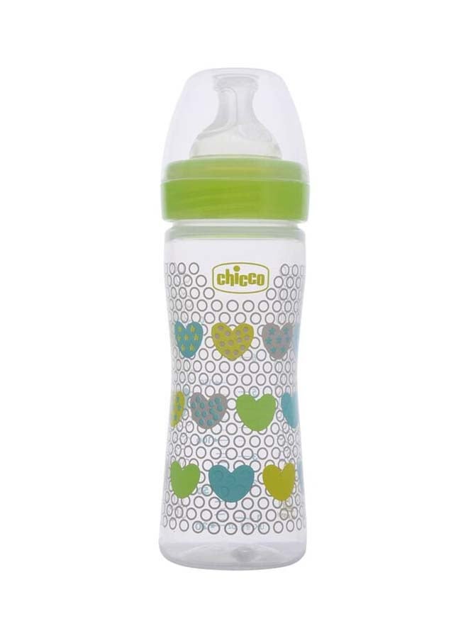 Chicco زجاجة تغذية الرفاهية (250 مل، متوسطة) 2م+ تدفق متوسط (أخضر) - Image 1