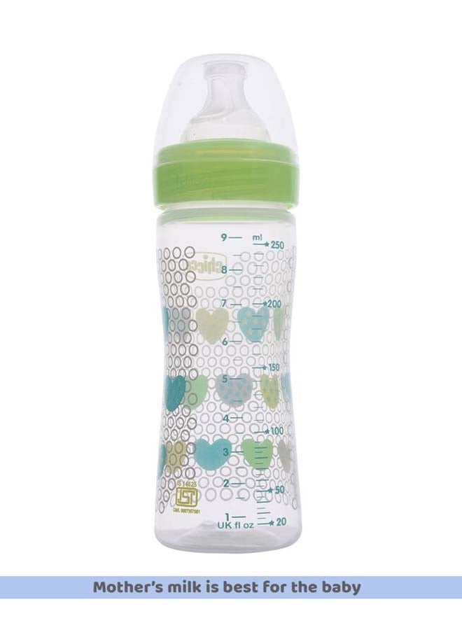 Chicco زجاجة تغذية الرفاهية (250 مل، متوسطة) 2م+ تدفق متوسط (أخضر) - Image 3