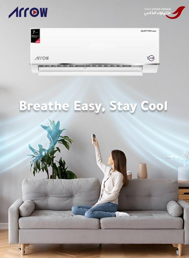 Arrow 27400 BTU Smart Cooling Split AC, R410A Refrigerant, Turbo Cooling, 37-58 m² Application Area, 1350 m³/h Indoor Airflow, Golden Fin, 16-30℃ Temperature Range | Model Name: RO-30SHC-S - Image 1