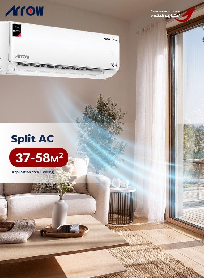 Arrow 27400 BTU Smart Cooling Split AC, R410A Refrigerant, Turbo Cooling, 37-58 m² Application Area, 1350 m³/h Indoor Airflow, Golden Fin, 16-30℃ Temperature Range | Model Name: RO-30SHC-S - Image 2