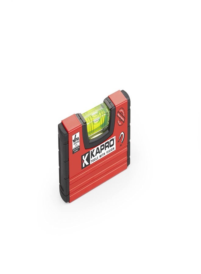 Kapro - 246 Handy Pocket Level - Magnetic - Features VPA Certified & Shock-Resistant Vial - with Rubber End Caps - Pocket-Sized and Compact - Aluminum Box Profile - 4” - Image 5