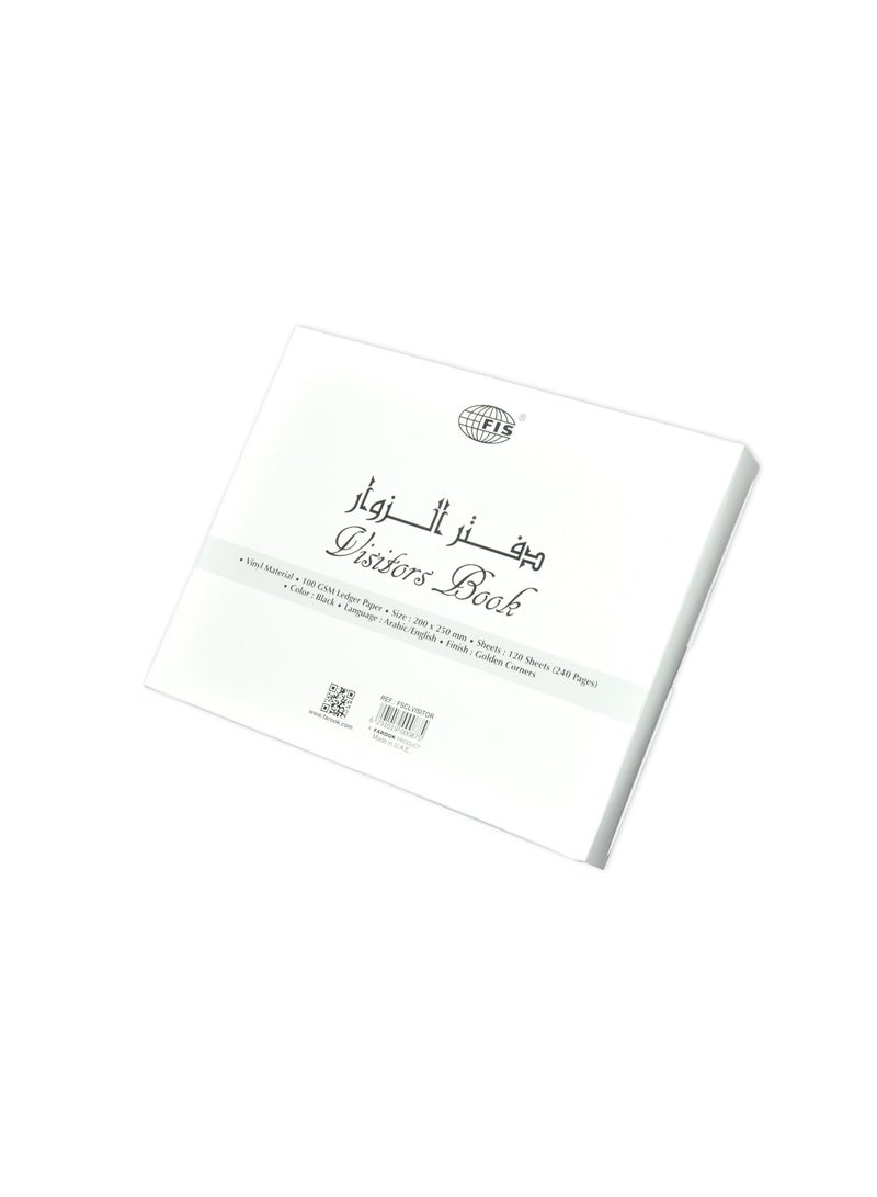 FIS Visitor Book, Vinyl Cover, Ledger Paper, 100 GSM, Arabic and English, 120 Sheets, Size: 200 x 250 mm - FSCLVISITOR - Image 5