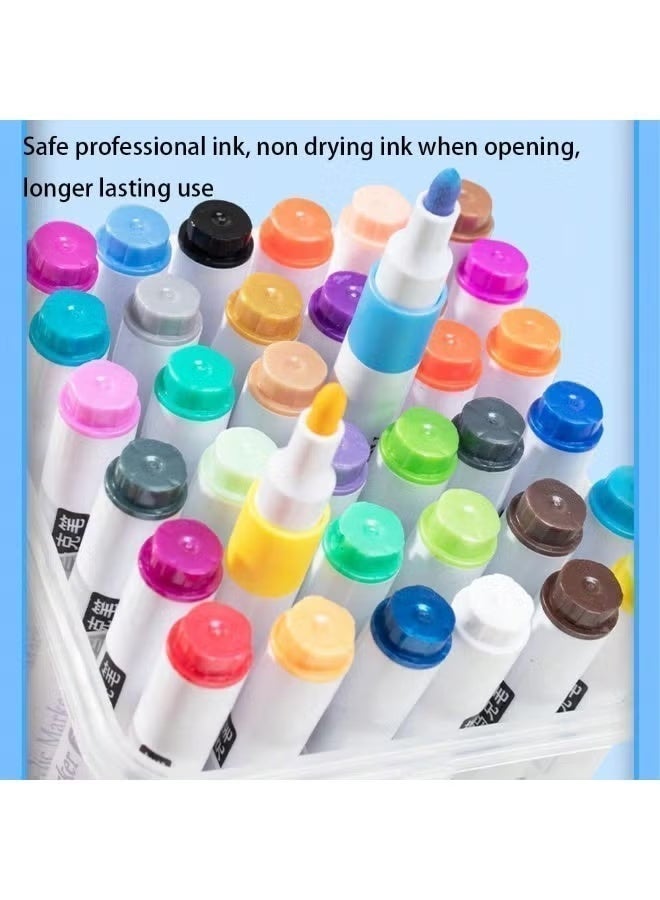 مجموعة أقلام تلوين أكريليك مكونة من 120 لونًا للأطفال والكبار، لوازم الرسم والفنون، تأتي مع حقيبة حمل أنيقة وقاعدة مطورة، لوازم فنية للعودة إلى المدرسة. - view 5